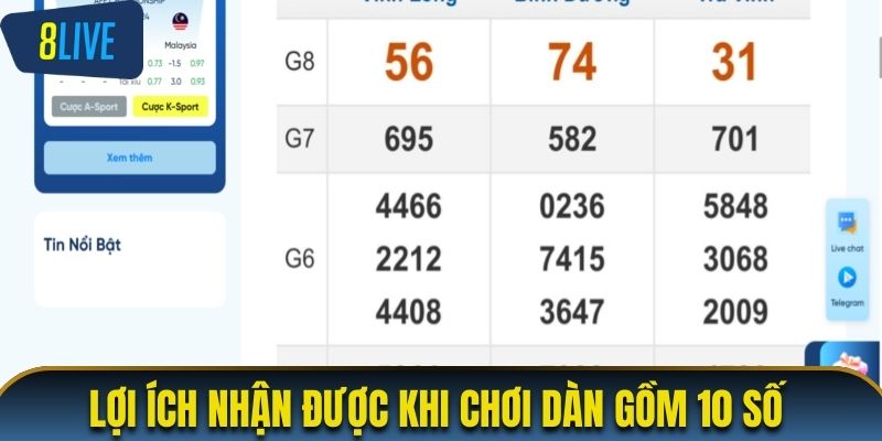 Lợi ích nhận được khi chơi dàn gồm 10 số 